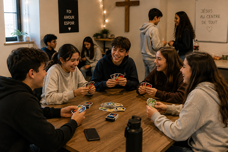 Groupe des adolescents de l'église évangélique rue kleber à marseille